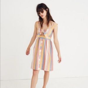 Tie-Front Cutout Dress in Sherbet Stripe